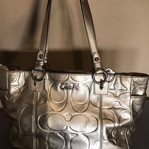 Coach gold leather tote